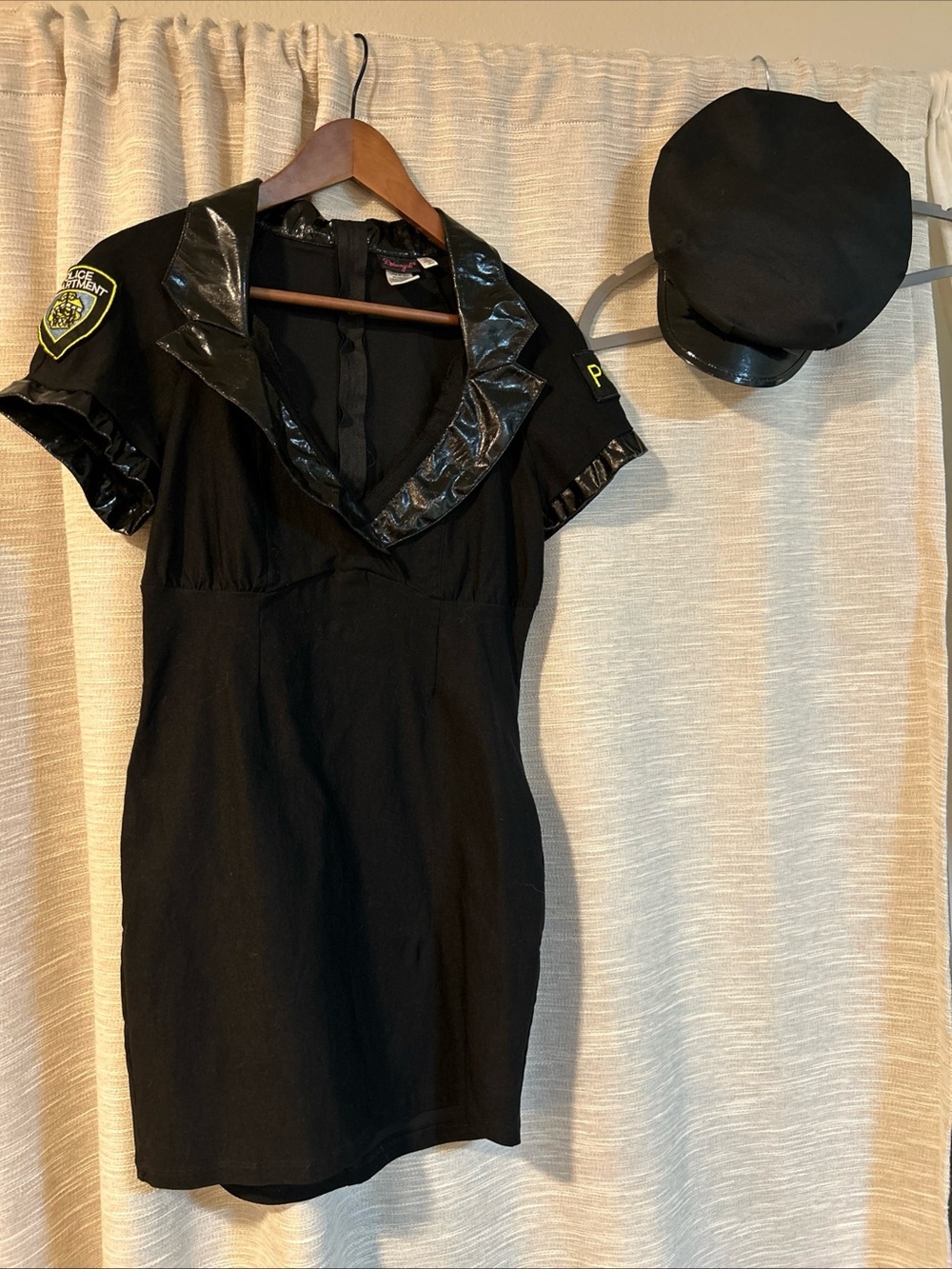 Dreamgirl Black Police-Inspired Dress costume with hat